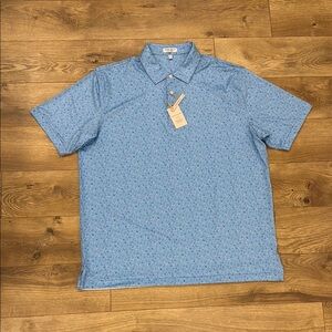 Peter Millar Blue Polo Shirt with Pattern